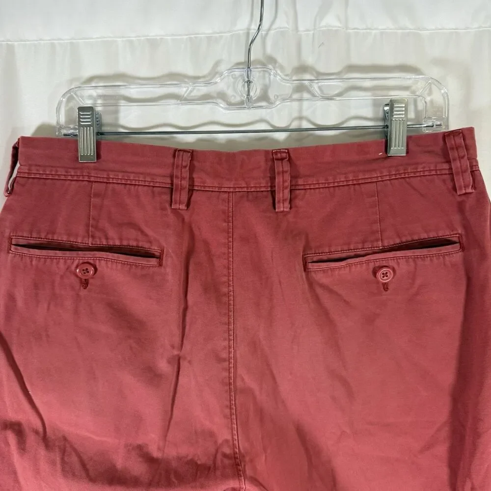 J. Crew Shorts Men's 32 Red Chino Flat Front 10.5